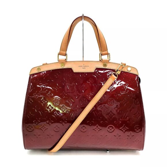 100% Authentic Louis Vuitton GM Brown Vernis Hand Bag 2902852 455-121924